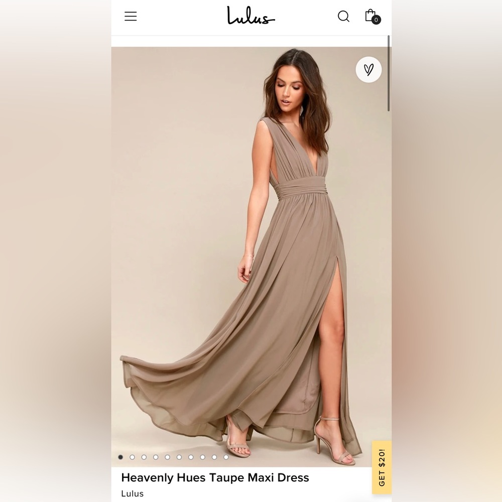 Lulus Heavenly Hues Taupe Maxi Dress